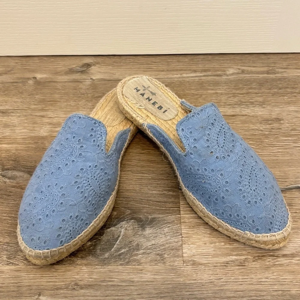 Manebi Yucatán Crochet Eyelet Espadrilles Mules